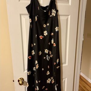 Dynamite Black Floral Midi Dress